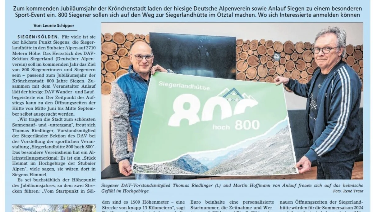 Siegener Zeitung Siegerlandhütte 800 | © Siegener Zeitung