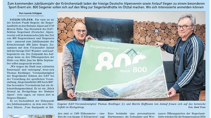Siegener Zeitung Siegerlandhütte 800 | © Siegener Zeitung