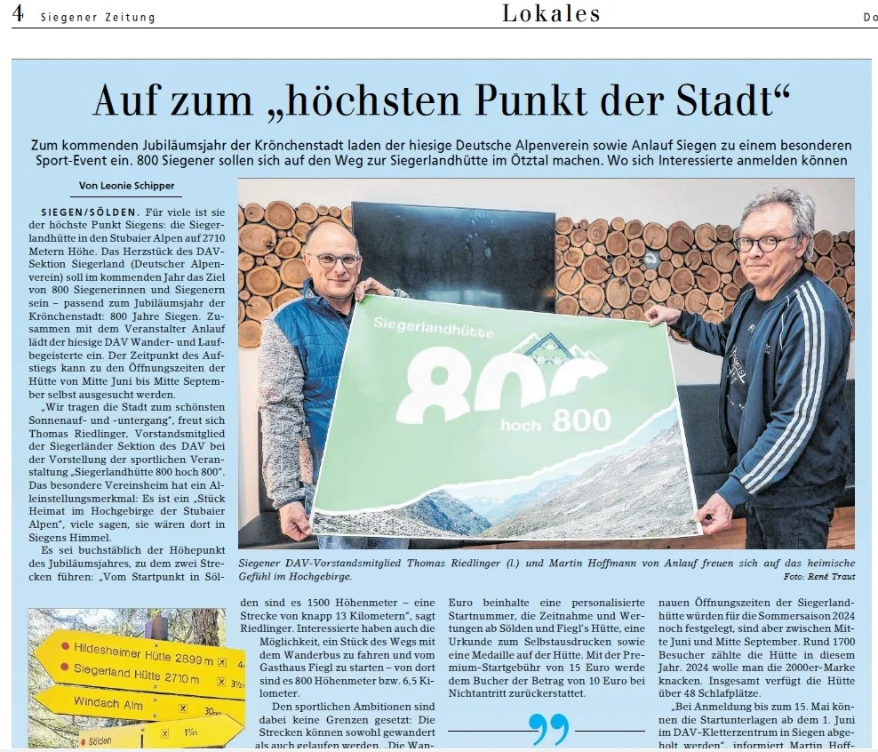 Siegener Zeitung Siegerlandhütte 800 | © Siegener Zeitung